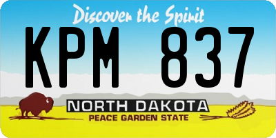 ND license plate KPM837