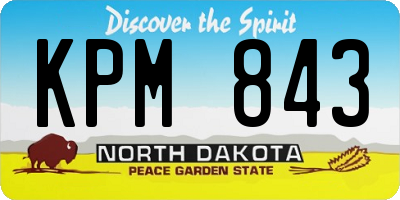 ND license plate KPM843
