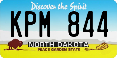 ND license plate KPM844