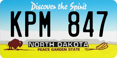 ND license plate KPM847