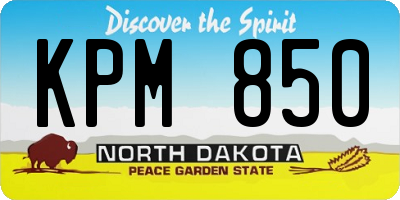 ND license plate KPM850
