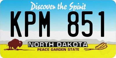 ND license plate KPM851
