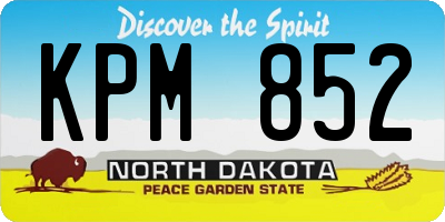 ND license plate KPM852