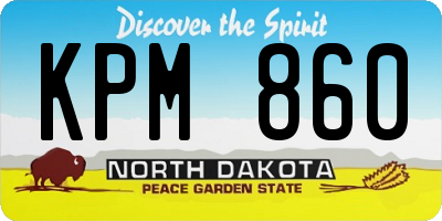 ND license plate KPM860