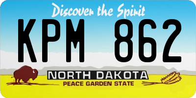 ND license plate KPM862