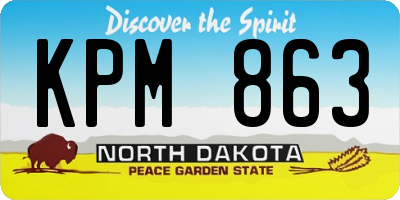 ND license plate KPM863