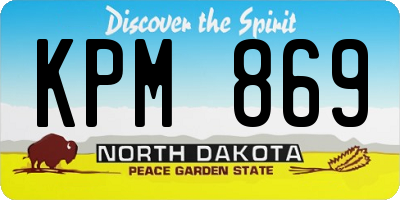 ND license plate KPM869