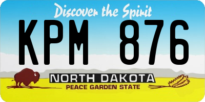 ND license plate KPM876