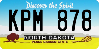 ND license plate KPM878