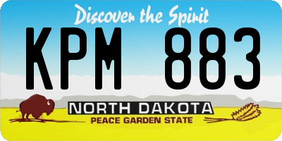 ND license plate KPM883