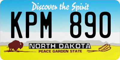 ND license plate KPM890