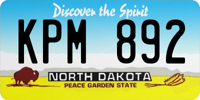ND license plate KPM892