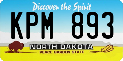 ND license plate KPM893