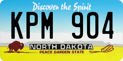 ND license plate KPM904