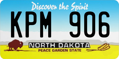 ND license plate KPM906
