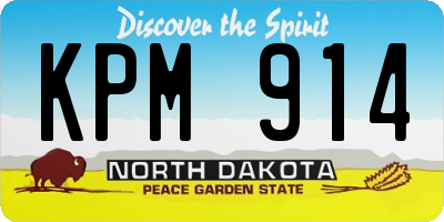 ND license plate KPM914