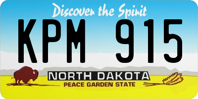 ND license plate KPM915