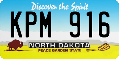 ND license plate KPM916