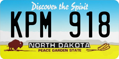 ND license plate KPM918