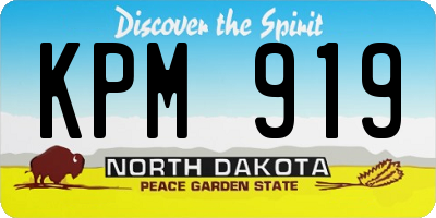 ND license plate KPM919