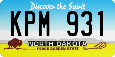 ND license plate KPM931