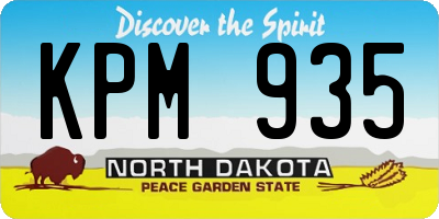 ND license plate KPM935