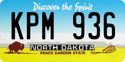 ND license plate KPM936