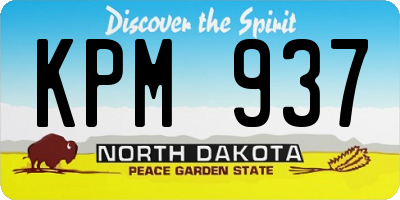 ND license plate KPM937