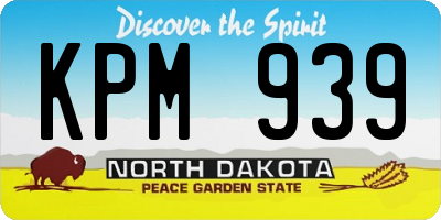 ND license plate KPM939
