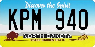 ND license plate KPM940