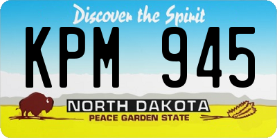ND license plate KPM945