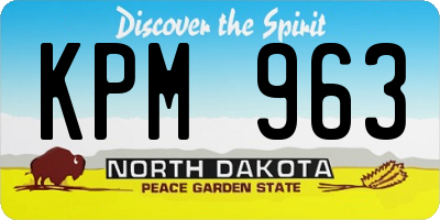 ND license plate KPM963