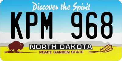 ND license plate KPM968