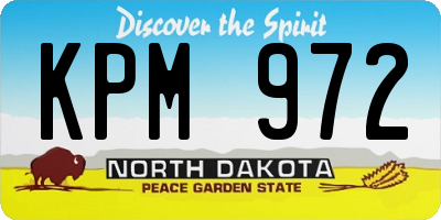 ND license plate KPM972