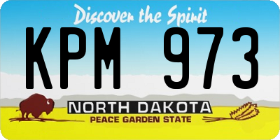 ND license plate KPM973