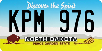 ND license plate KPM976