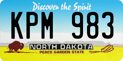 ND license plate KPM983
