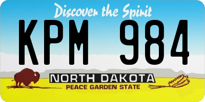 ND license plate KPM984
