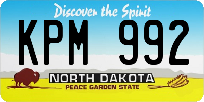 ND license plate KPM992