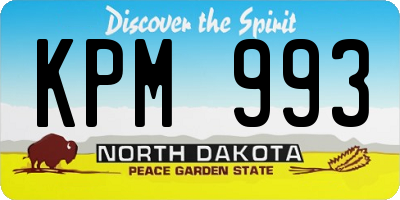 ND license plate KPM993