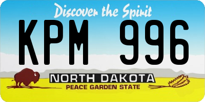 ND license plate KPM996