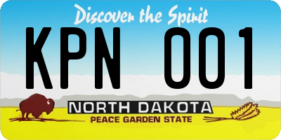 ND license plate KPN001