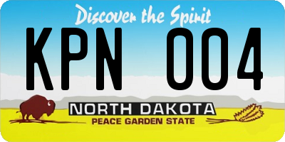 ND license plate KPN004