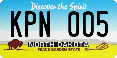 ND license plate KPN005