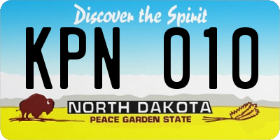 ND license plate KPN010