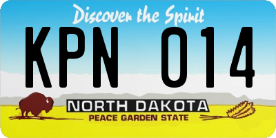 ND license plate KPN014