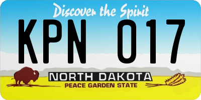 ND license plate KPN017