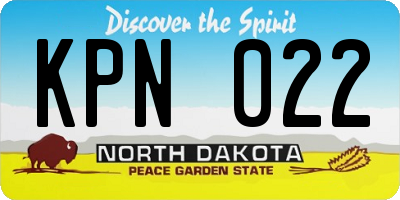 ND license plate KPN022