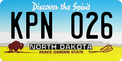 ND license plate KPN026