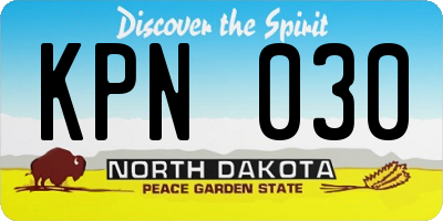 ND license plate KPN030